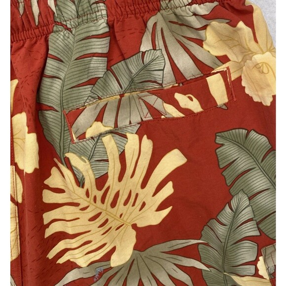 Tommy Bahama Shorts Mens Size XL Orange Floral Swim Trunks Mesh Lining Travel - Picture 7 of 14
